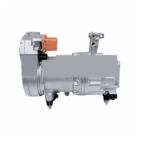 Electric Air Conditioning Compressor And Cooling Pump Assembly For Tesla Model 3 And Model Y with copper connector view.