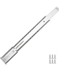 Beefed Up Center Mount Drawer Slides For Kitchen And Wardrobe Drawers, Wood Or Steel Frames, Handles Serious Load, Ball Bearing Glide, Smooth Quiet Operation, Safety Stop, Easy Install And Removable Sub Glides For Toolbox And Cabinet Drawers, center-mount steel slide with screws