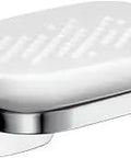 Soap Dish In Chrome With Easy Install 3 Inch Modern Bathroom Accessory Solid Brass With Opaque Glass Dish Urquiola Collection