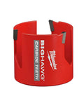 Milwaukee Big Hawg hole saw with carbide teeth, red plastic holder
