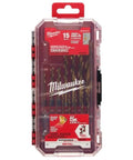 Milwaukee Shockwave titanium drill bit kit, 15 pcs, red case