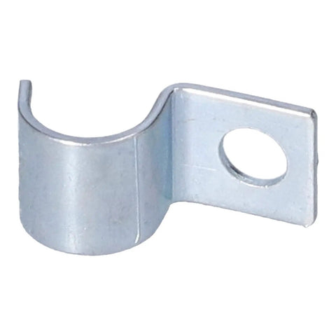 Premium 20 Pack Single Hole Pipe Clamp Set For 14mm Rubber Rings And Steel Pipes, close-up, zinc-plated stainless steel clip