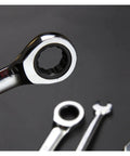 Spanner Set With Ratchet Wrenches Chrome Steel Fixed Head Wrenches Universal Sockets Grip Friendly Hand Tools Kit