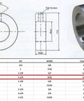 Solid Zinc Shaft Collars With Set Screws Bore Three Quarter Inch OD One And One Quarter Inch Width Nine Sixteenth Inch Four Pack Built Tough For Tight Shaft Retention And Vibration Dampening Welding Ready Carbon Steel