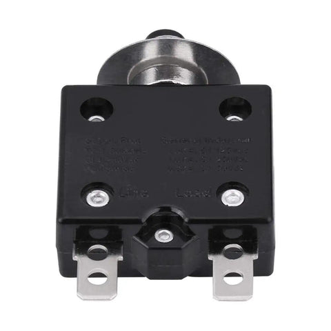15A Manual Reset Thermal Circuit Breaker For Home And DIY Projects, back view, push button reset, overload protection, AC DC use