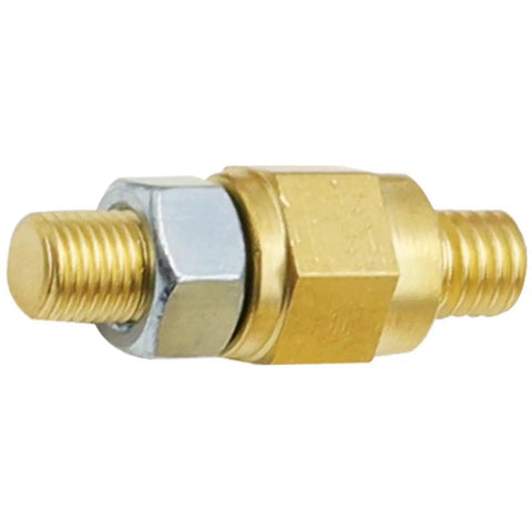 Snag These Heavy Duty 2 Pack Car Side Post Battery Terminal Brass Studs With Universal 3/8 Inch 16 Threads For Quick Garage Swaps And Foolproof Charging Hooks That Hold Tight - close-up view of brass stud with threads.