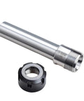 Heavy Duty Cnc Milling Er Collet Chuck Holder Extension Rod with black clamping nut, iron construction for precise machining.