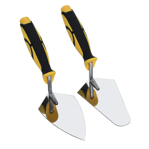 6 Inch Stainless Steel Pointing And Gauging Trowel Kit with ergonomic handles for precise mortar application in masonry work.