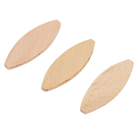 Solid Beech Wood Joining Biscuits Set, 100 Pack For Woodworking, Sizes 0 10 20, Pro Grade shown at angle