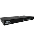 Heavy Duty Eight Port Displayport Kvm Switch With Us Govt Niap Tight Security And Cac Port For Smooth 4K Screen Switching, black unit with indicator lights.