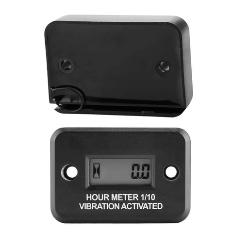 Peel And Stick Vibration Hour Meter Wireless Digital Waterproof Engine And Motor Gauge For Lawn Mower And Outdoor Equipment DJ 103 Easy Install No Wiring Required Durable And Accurate Timed Readout, black sealed hour meter with display