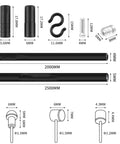 All In One Bicycle Brake Cable And Shift Cable Replacement Set dimensions diagram with housings and connectors visible