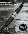 M12 5 Pin A Code Shielded Sensor Connector Cable Male To Female Aviation Connector Waterproof in wet conditions