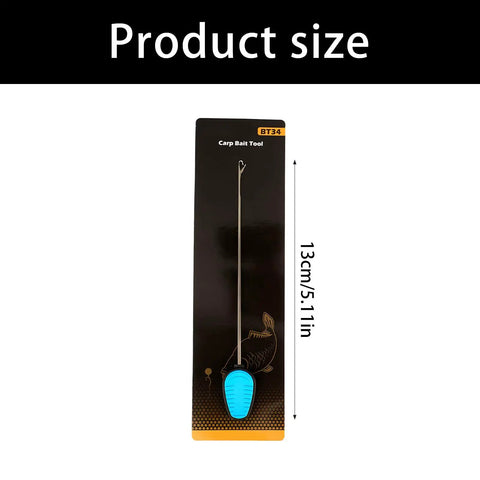 Carp Rig Threading Tool For Quick Tackle Prep And Rig Setup, 13cm Needle For Carp Anglers, Compact Accessory With Long Hook, Easy Threading, Gear Storage Must Have For Daily Fishing Box Prep, shown on packaging