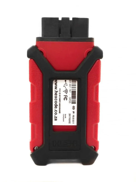 Red and black WiFi OBD II Diagnostic Tool For BMW Motorcycles Gearhead Edition Lets You Service Up To 10 VINs front view