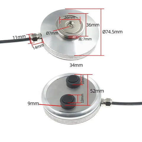 Stainless Steel Magnetic Ultrasonic Liquid Level Sensor Controller With Integrated Transmitter, 0-10V Output, dimensions shown