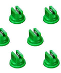 Pack Of 6 VisiFlo 95 Degree Green Flat Fan Spray Tip 0.15 GPM At 40 PSI Stainless Core Insert Polymer Body VisiFlo Color Coding 30-60 PSI Range TP95015EVS