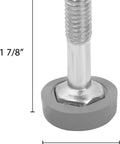 Rock Solid Set Of Four 1 Inch Leveling Feet With Polyethylene Foot Pads For Wire Shelf Systems To Stabilize Shelves On Uneven Floors And Prevent Wobble And Tipping Protect Floor Surfaces Easy Threaded Bolt Install Durable Gray Foot Pads.