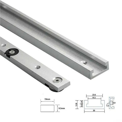 Heavy Duty Aluminum Alloy T Track And Miter Bar Slider For Table Saw Jigs 6061 T6 Slot Miter Track with diagram showing dimensions