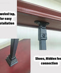 Top Shelf Black Wrought Iron Railing Posts And Balusters For Deck Backyard Porch And Balcony, 37 Inch showing doweled top and hidden foot connection.