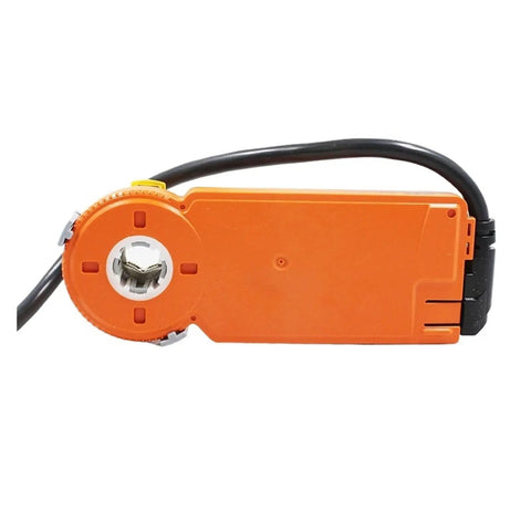 Built Tough Modulating Damper Actuator With Rock Solid 2Nm Torque And Dual AC DC 24V Support For Smooth HVAC Duct Management. Orange actuator.