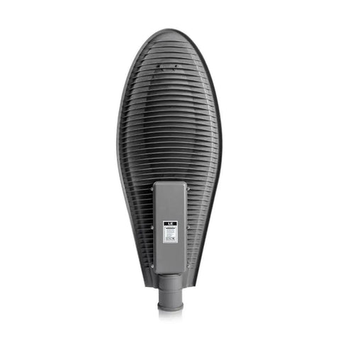 Leaf-shaped back view of Ultra Bright 180W LED Parking Lot Light With 17,100 Lumens, matte black aluminum and glass housing.