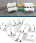 Heavy Duty 100 Piece Two Pin Push Wire Terminal Block Kit 10A 220V White Spring Clamp Quick Wire Connector for Installations
