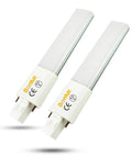 Two Pack 6W GX23 2 Pin LED PL Retrofit Lamp Replacement For 13W GX23d CFL, 180 Degree Beam, Daylight 6000K, side view