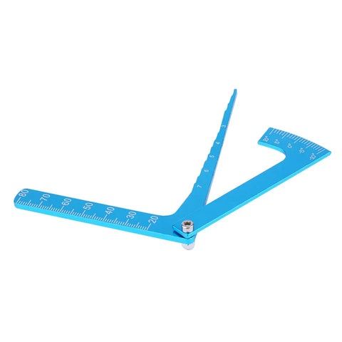 Heavy Duty Aluminum Alloy RC Camber Gauge Straight Edge Ruler Tool showing precise measurements for suspension adjustments.