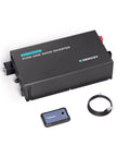 Badass 3000 Watt Pure Sine Wave Power Inverter Handles Heavy Duty 6000W Surge Capacity, 12V DC to 120V AC unit with remote.