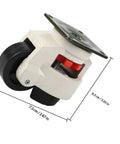 Heavy Hitter Swivel Casters With Rugged 60F Flat Plate And Zero Hassle Leveling Knobs, featuring nylon wheels and steel bracket.