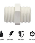 Front view of G3/4 Inch PVC Pipe Fitting Hex Nipple Adapter Male To Male 3/4 G Thread Connector, corrosion resistant, easy install