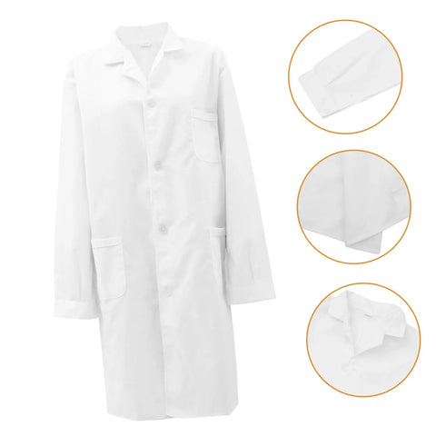Snug Fit Lab Coat For Men Comfortable Medical Coat For Docs And Students Versatile Lab And Pharmacy Wear Unisex Long Sleeve Coat