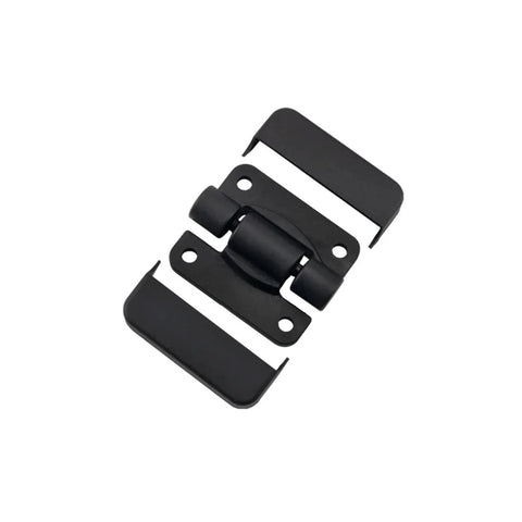 Black plastic torque hinge kit for cabinet doors; 4-piece mounting hardware set