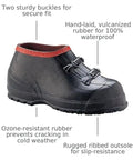 Men's Super Oversized Rubber Overshoes To Shield Work Boots From Mud And Water Heavy Duty Waterproof Shoe Covers With Boss Level Protection In Cold Weather And Hazardous Jobs Durable flex design with two buckles for secure fit.