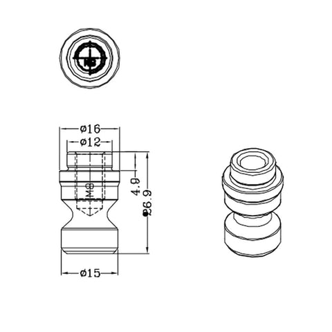 Pull Studs D52 Style 16mm Diameter For Zero Positioning Chuck Locking CNC Lathe Tool Kit 8 Pieces Silvery Finish Ready To Roll For Quick Setup And High Precision Machining, technical drawing