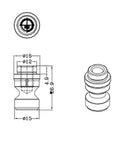 Top Shelf Precision Round Zero Point Clamping Plate Four Point Seven Two Inches Wide For Five Axis Cnc Milling And Robot Gripper Stations, Hardened Steel Quick Release Tooling Base With Jig Ground Mounting Holes For Dead Nuts Alignment On Heavy Duty Shop, detailed technical drawing of mounting component.