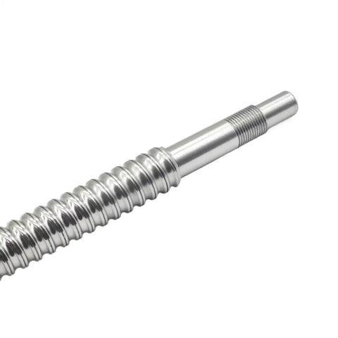 Close-up of SFU1605 Rock Solid Ball Screw With Flange Nut Right Hand Thread BK12 BF12 End Machined Linear Motion Screw
