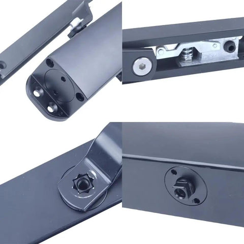 Close-up view of components from Heavy Duty Hydraulic Automatic Door Closer With Premium Slide Rail System For 88 To 187 Lbs Doors.