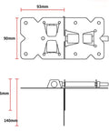 Two Pack Self Closing Gate Hinges For Wooden Fences Built To Last Heavy Duty Stainless Steel Gate Closer Hinges With Screws Durable Fence Hardware For Smooth Automatic Closing And Secure Outdoor Gate Performance. 93x90mm hinge diagram