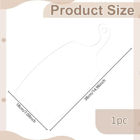 Slick Acrylic Charcuterie Board Router Template For Woodworking Cutting Board Stencil dimensions 18cm x 38cm, clear design.
