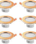 iumLeap Recessed Lighting Housing Trim Kits Indoor Spotlight Recessed Ceiling LED Downlights Downlighters for Bathroom Decoration Wash Wall Light, 6pcs Warm Light