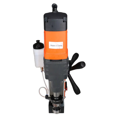 Top view of Badass Magnetic Drill Press With 1.8 Inch Boring Cap And 1700 Watt Variable Speed Motor, showcasing its build and controls.