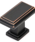 Oil Rubbed Bronze Cabinet Knobs 25 Pack Rectangular Single Hole Drawer Pulls Built To Last Solid Metal Cabinet Hardware angled view