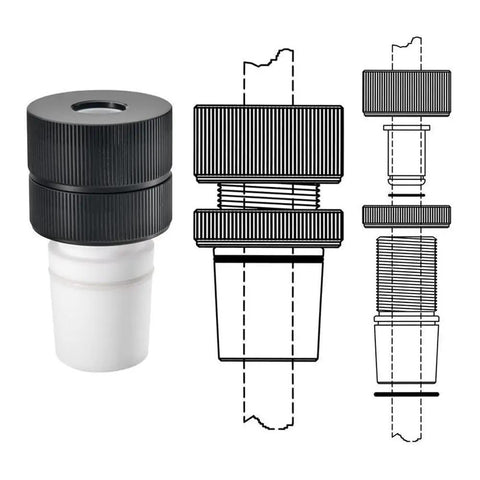 No Sweat Grease Free PTFE Stirrer Bearing Running Smooth As Silk With 10mm Diameter And 24 40 Standard Taper For Reliable Lab Rotators Under Moderate Vacuum Featuring Beefy Parts And Tight O Ring Seals