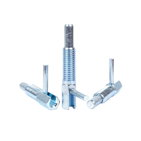 Heavy Duty L Handle Self Locking Indexing Pin Plunger Knob fits M6 to M16 specs, stainless steel construction.