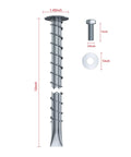 SP12-38 Zinc Plated Steel Asphalt Anchors With 2000 Lb Pull Rating Includes 1 Inch Hex Bolt And Washer For Securing Sheds Carports Bike Racks And Other Outdoor Structures On Asphalt 6 Pack