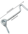 Top Shelf 8 Pack Zinc Coated Steel Window And Door Hooks Paired With Classic Eye Latches Includes Full Mounting Screws, 2.5 inch hook