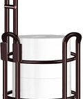 Must Have Bronze Standing Toilet Paper Holder And Dispenser With Mega Roll Capacity Free Standing Tissue Storage Shelf