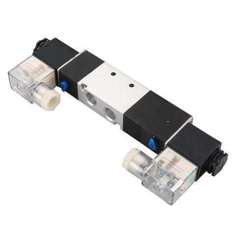 Industrial Grade Rock Solid 4V230E 08 Pneumatic Solenoid Air Valve Dc 24V Five Port Three Position Internally Piloted Double Coil Electric Control For Smooth Heavy Duty Automation And Quick Upgrades